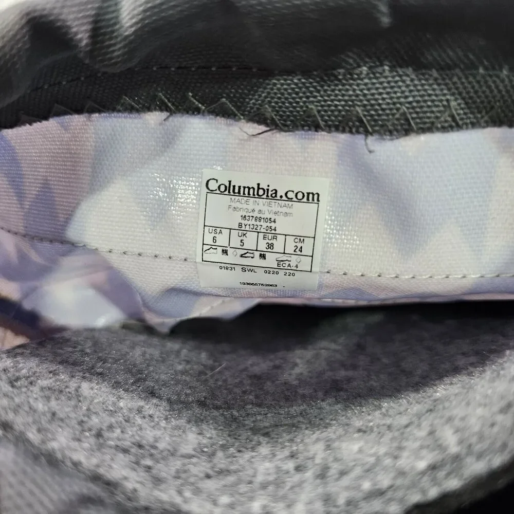 Columbia WOMENS YOUTH SZ 6 Powderbug Plus II Print Snow Boot Waterproof Purple - Picture 10 of 11